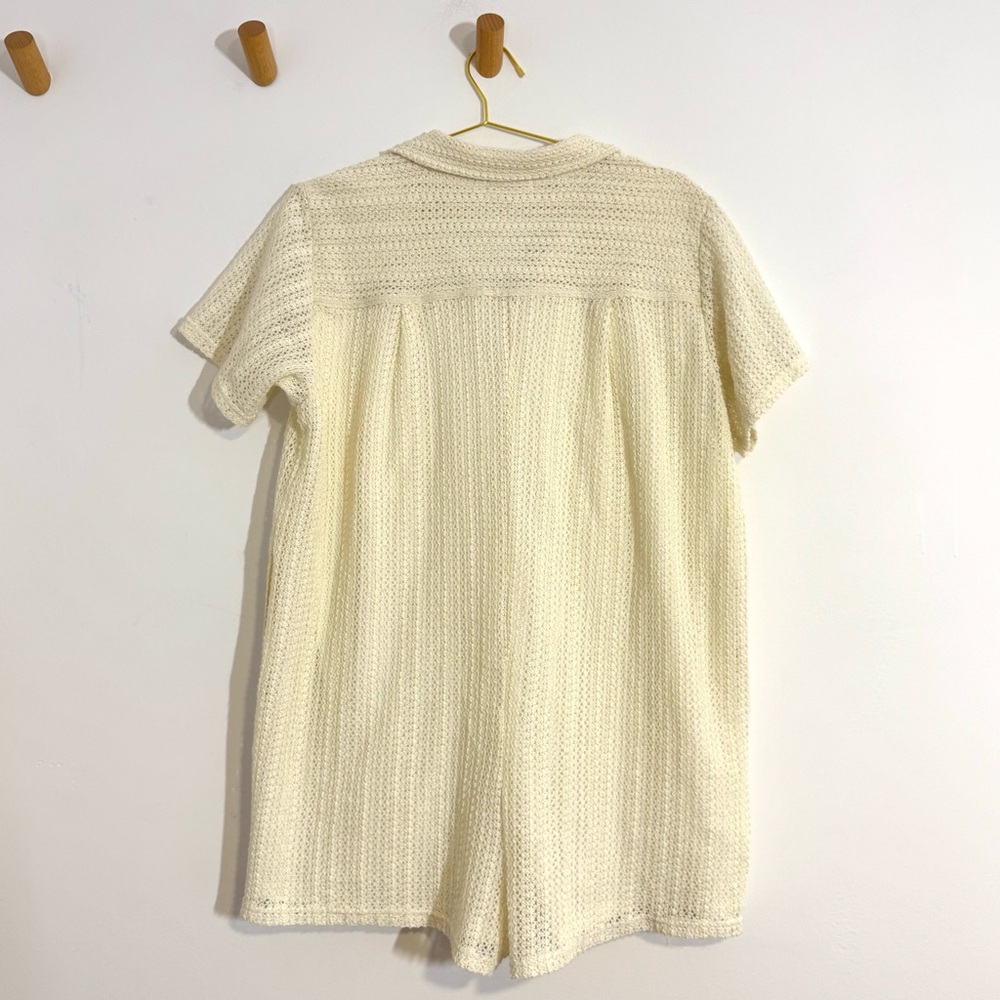 SOLDAS Revival Altar’d State Knit Boho Retro 70s Shorts Romper Cover Ivory Cream - Picture 8 of 8